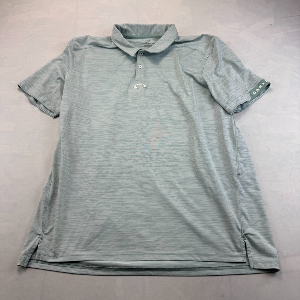 Oakley Golf Polo Shirt Mens XXL Gray Heathered Tailored Fit Short Sleeve Popover